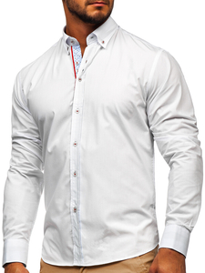 Camisa elegante de manga larga para hombre blanca Bolf 8839