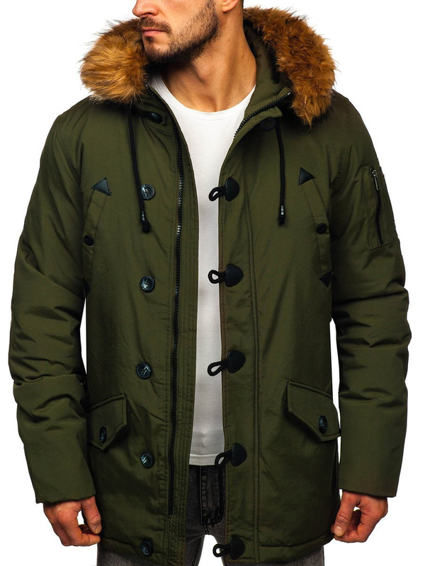Chaqueta de invierno parka para hombre verde Bolf 1888