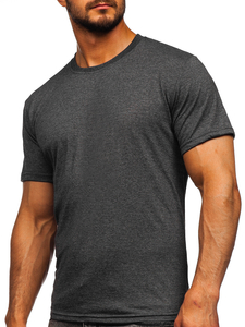 Camiseta lisa de algodón grafito para hombre Bolf 192397