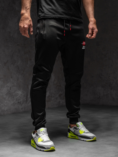 Pantalón de chándal para hombre negro y rojo Bolf K50005A1