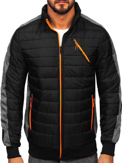Chaqueta acolchada de entretiempo para hombre negro Bolf 8M909