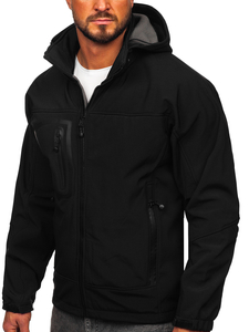 Chaqueta softshell para hombre negro Bolf T019