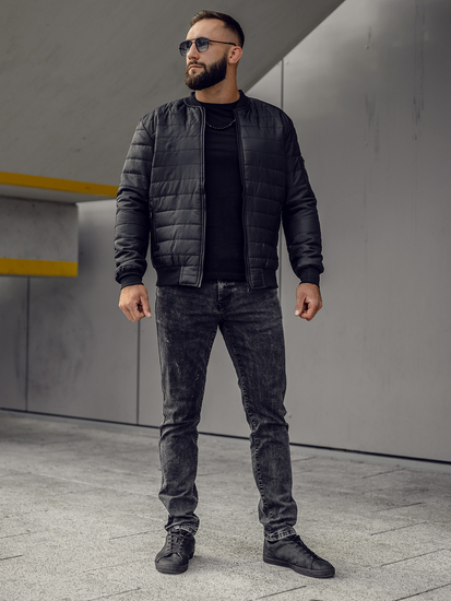 Chaqueta bomber acolchada para hombre negra Bolf MY-02A2