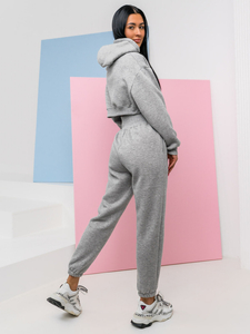 Conjunto de chándal oversize de dos piezas para mujer gris Bolf 8C68