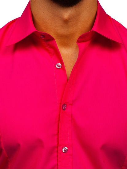 Camisa elegante coral de manga larga para hombre Bolf 1703