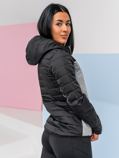 Sudadera con capucha para mujer negra Bolf KSW4006