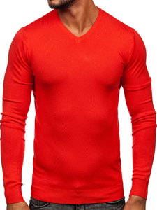Hombre Jersey con cuello en V Naranja Bolf YY03