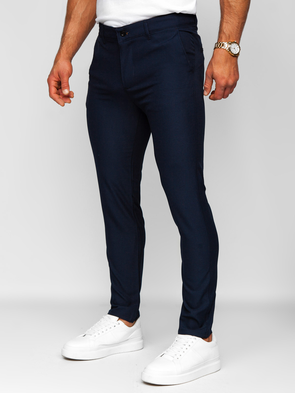 Pantalón chinos de tela para hombre azul tinta Bolf 0031