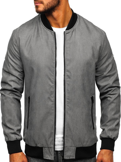 Chaqueta de entretiempo bomber para hombre gris Bolf 6120