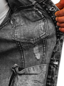 Chaqueta de jeans para hombre gris Bolf AK588