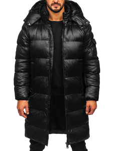 Chaqueta larga acolchada de invierno para hombre negro Bolf 9971