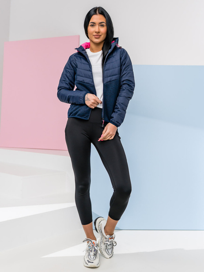Chaqueta deportiva de entretiempo azul oscuro para mujer Bolf KSW4005
