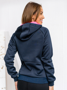 Sudadera/chaqueta azul marino con capucha para mujer Bolf KSW4009A1