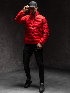 Chaqueta acolchada de entretiempo para hombre rojo Bolf LY33A1