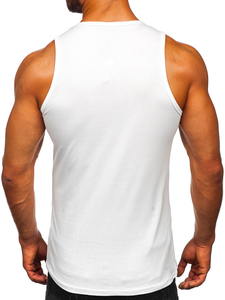 Camiseta de tirantes sin impresión para hombre blanco Bolf 1205-1