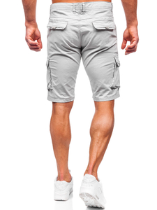 Pantalón corto de tela cargo para hombre gris Bolf J707