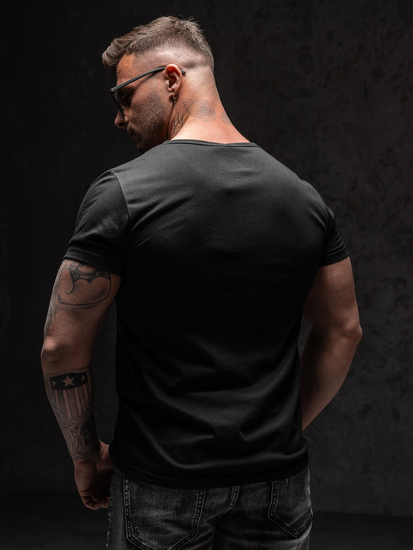 Camiseta estampada para hombre color negro Bolf KS2652