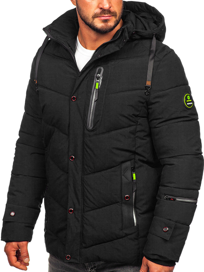 Chaqueta acolchada de invierno para hombre negro Bolf 22M55