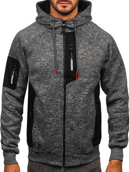 Sudadera con capucha forrada para hombre antracita Bolf TC1306