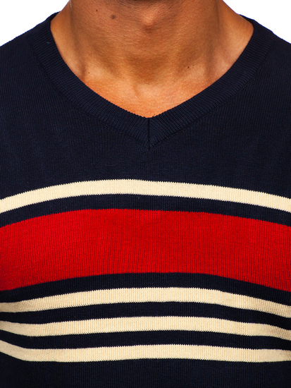 Jersey con escote de pico para hombre azul oscuro Bolf S8536