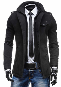 Abrigo de hombre negro Bolf 8853C