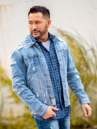 Chaqueta vaquera para hombre azul claro Bolf MJ501BC