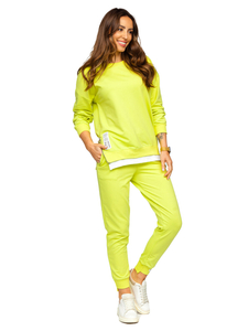Chándal de dos piezas para mujer verde limón Bolf VE05