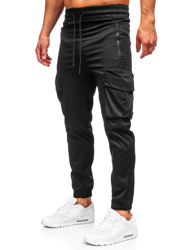 Pantalón cargo de chándal jogger para hombre negro Bolf HSS299