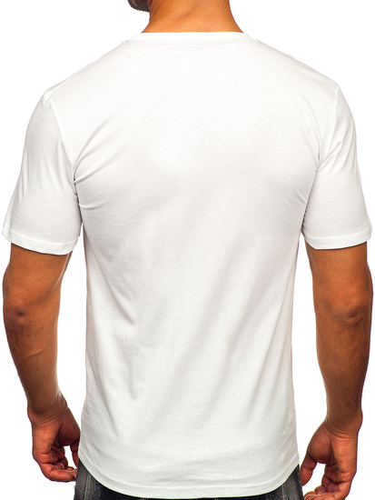 Camiseta estampada de algodón para hombre Blanco Bolf MPO3484