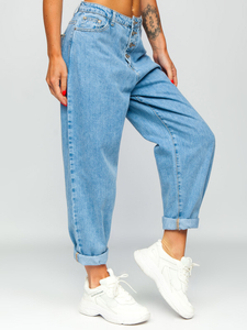 Pantalón vaquero holgado para mujer color azul Bolf BS583
