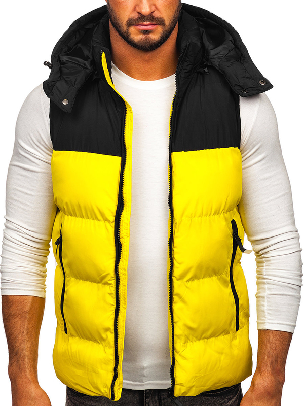 Chaleco acolchado con capucha para hombre amarillo Bolf 1189
