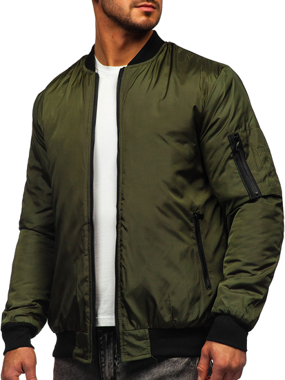 Chaqueta bomber de entretiempo para hombre color verde Bolf AK95