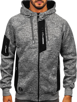 Sudadera con capucha forrada para hombre gris Bolf TC1306
