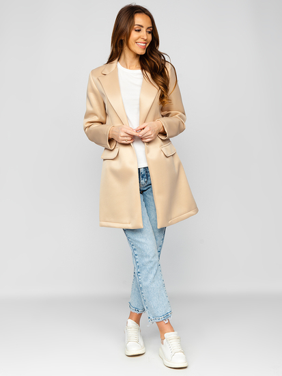 Abrigo corto para mujer beige Bolf 20672