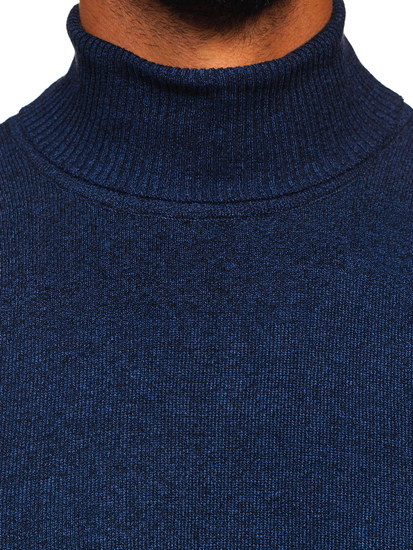Jersey de cuello alto básico para hombre azul tinta Bolf S8515