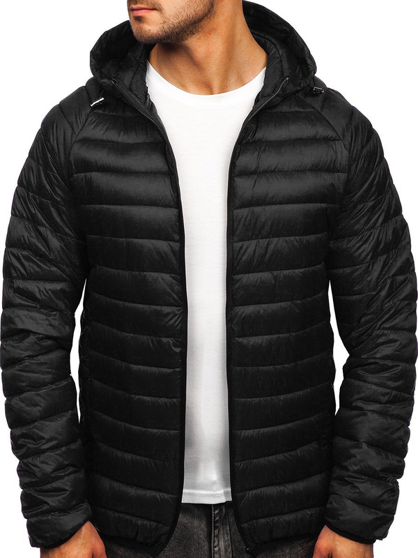 Chaqueta acolchada de entretiempo para hombre negro Bolf 13021