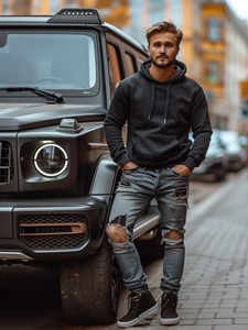 Sudadera con capucha para hombre negra Bolf MB001A3