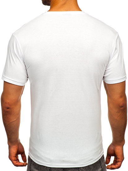 Camiseta blanca estampada para hombre Bolf 1181
