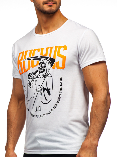 Camiseta estampada para hombre color blanco Denley KS2633