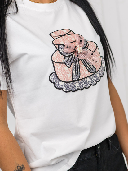 Camiseta estampada para mujer Blanco Bolf 97T2113