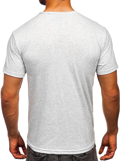 Camiseta lisa de algodón gris claro para hombre Bolf 192397