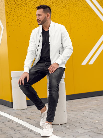 Chaqueta bomber de entretiempo para hombre blanco Bolf 7116A