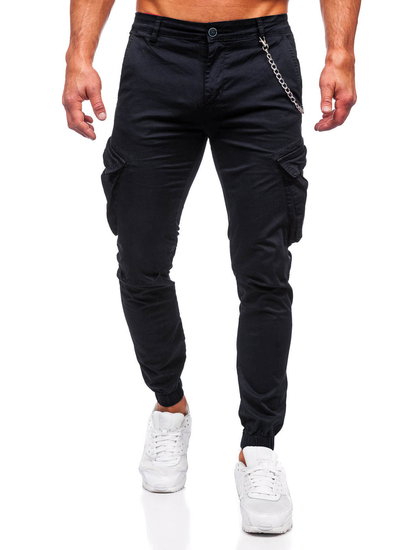 Pantalón jogger de tela cargo para hombre negro Bolf SK850