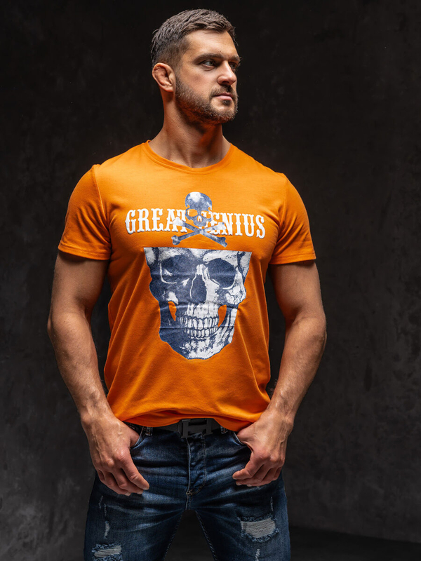 Camiseta estampada para hombre color naranja Bolf Y70005