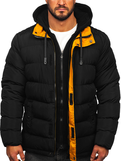 Chaqueta acolchada de invierno para hombre negro Bolf 7145