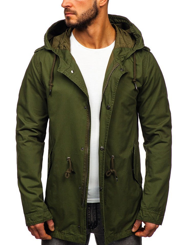 Chaqueta de entretiempo parka para hombre verde Bolf 5391
