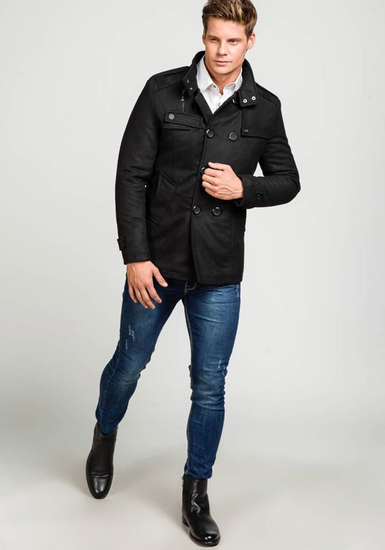 Abrigo para hombre negro Bolf 8857A