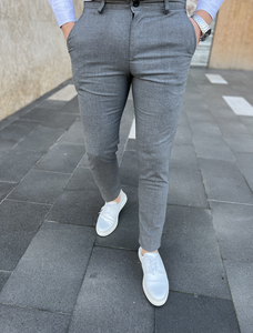Pantalones chinos de tela para hombre Grafito Bolf 0042