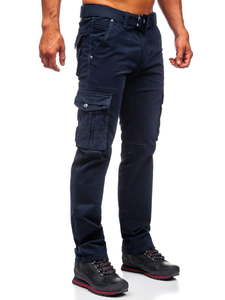 Pantalón cargo con cinturón para hombre azul oscuro Bolf 1672