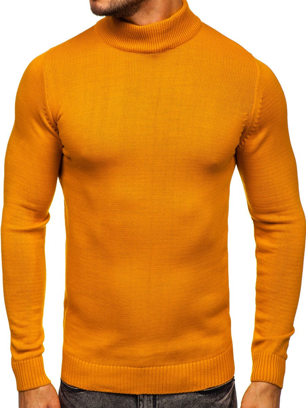 Jersey con cuello alto para hombre color camel Bolf 4600